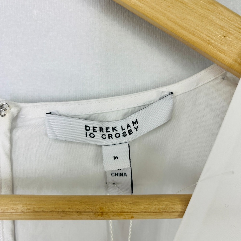 Derek Lam 10 Crosby NWD Noe Blouse Optic White Sz 16 Quiet Luxury - Picture 14 of 16